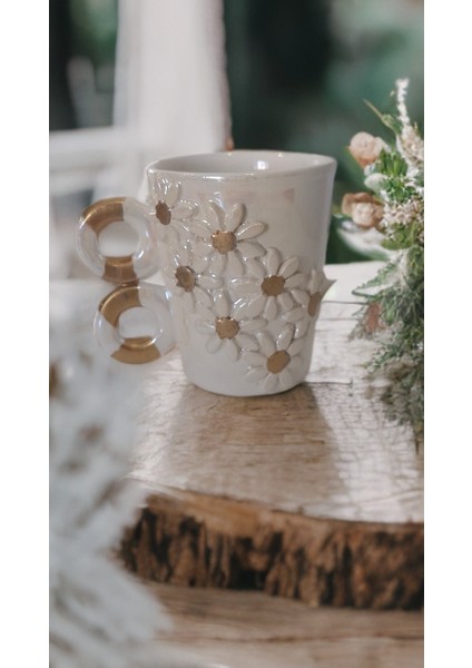 Gold Yaldızlı Çiçekli Kupa 200 ml fiyatları