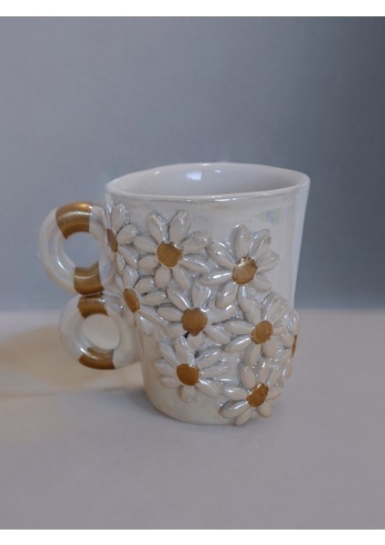 Gold Yaldızlı Çiçekli Kupa 200 ml modelleri