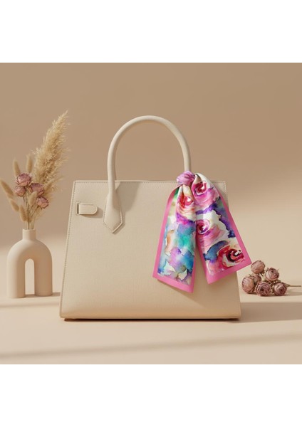 Sulu Boya Gül Desenli Bandana Fular fiyatları