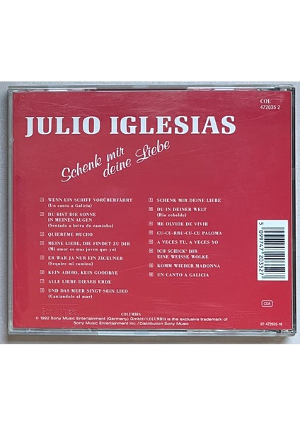 Julio Iglesias Schenk Mir Deine Liebe CD (Orjnal Dönem Baskı Cd) fiyatları