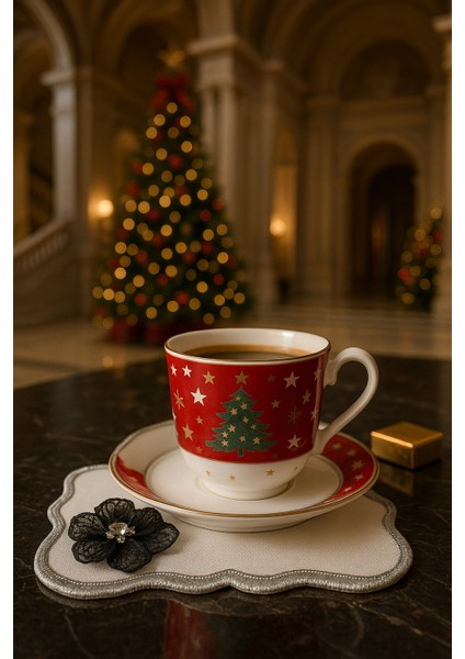 Siyah Dantel Çiçek Detaylı Şık Kahve Sunum Peçetesi – El Emeği indirimleri