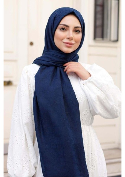 Gece Laciverti Bambu Kreş Şal