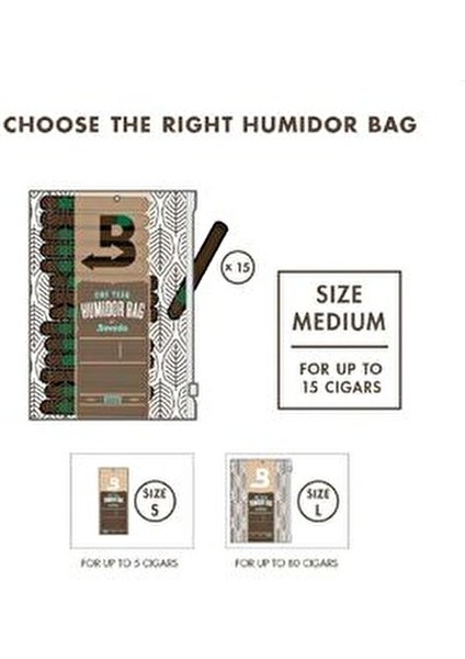 Orta Boy 1 Yıllık Puro Saklama Poşeti Dayanıklı ve Şık Tasarımlı