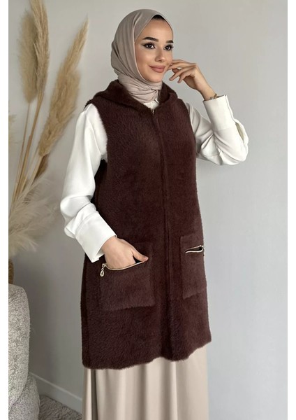 Kolsuz Fermuarlı Yumoş Tesettür Triko Yelek (S,m,l,xl Uyumludur) P-00018185 fiyatları