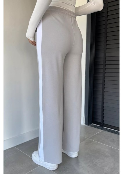 Kadın Yüksek Bel Yan Şeritli Bel Lastikli Palazzo Eşofman Altı P-00019375 modelleri