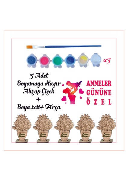 Çok Renkli Ahşap Vazo ile Çiçekli Aktivite ve Karne Hediyesi