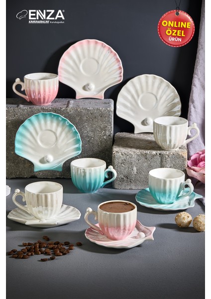 Zümrüt 6'lı Porselen Fincan Takımı