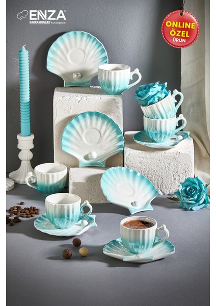 Zümrüt 6'lı Porselen Fincan Takımı