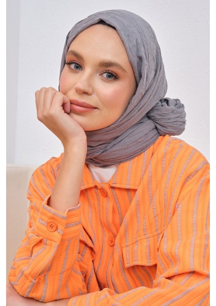 Antrasit Gri Bambu Kreş Şal