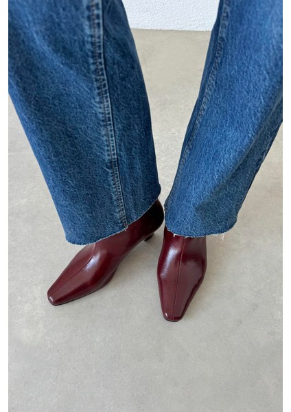 Viva Kadın Kırışık Deri Bot Açık Bordo modelleri