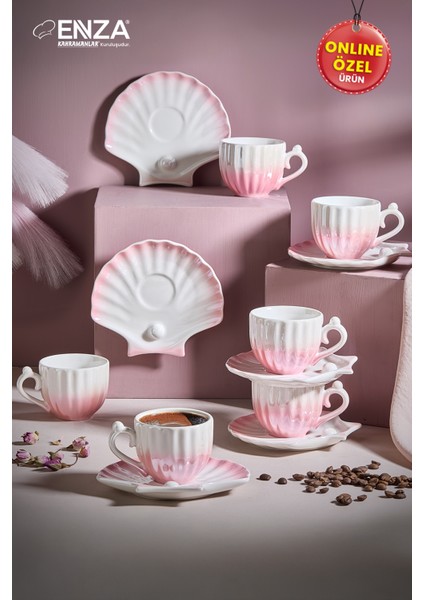 Zümrüt 6'lı Porselen Fincan Takımı