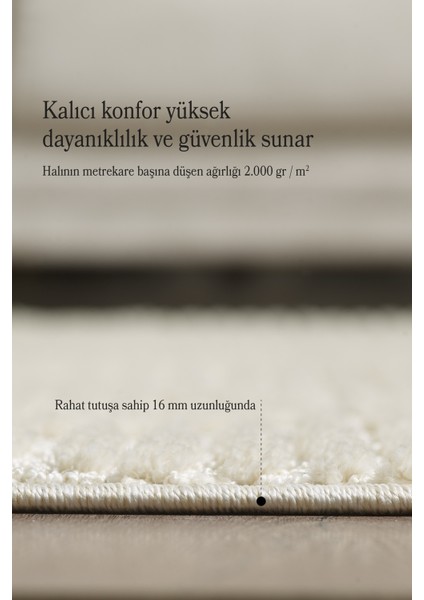 Modern Yumuşak Bukleli Salon Oturma Odası Yolluk Krem Halı fırsatları