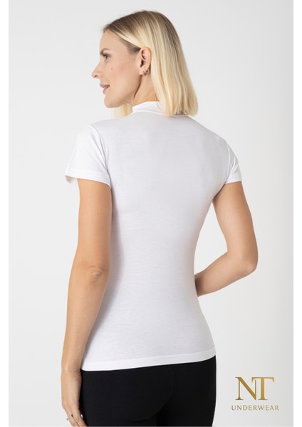 Kadın Bambu Balıkçı Yaka Yarım Kol Body - T-Shirt Hafif, Rahat ve Şık fırsatları