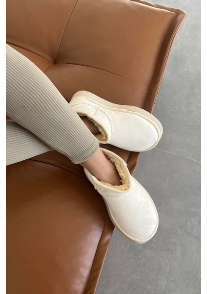 Tommo Kadın Içi Tüylü Kalın Taban Süet Yarım Bot Bej fiyatları