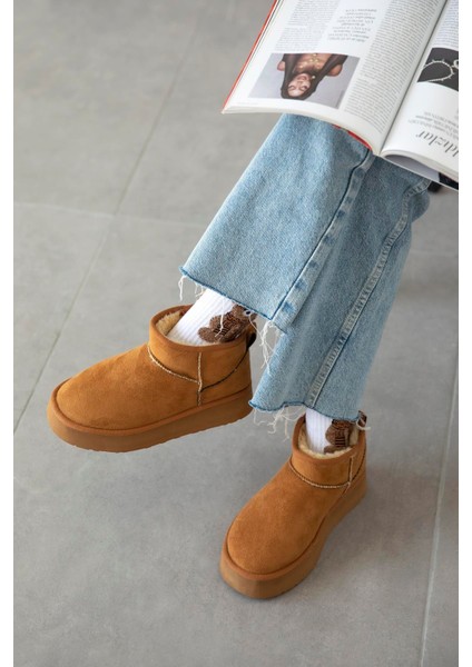 Tommo Kadın Içi Tüylü Kalın Taban Süet Yarım Bot Taba fiyatları