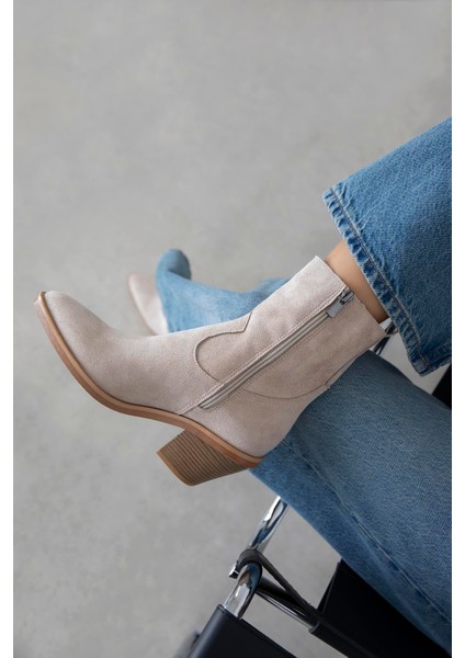 Jose Kadın Süet Topuklu Bot Bej fiyatları
