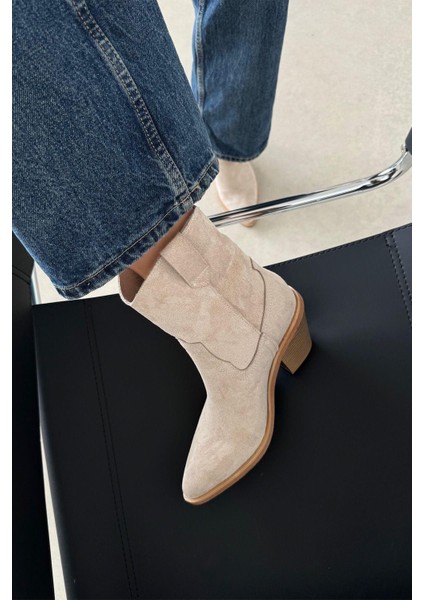 Maven Kadın Süet Topuklu Bot Bej fiyatları