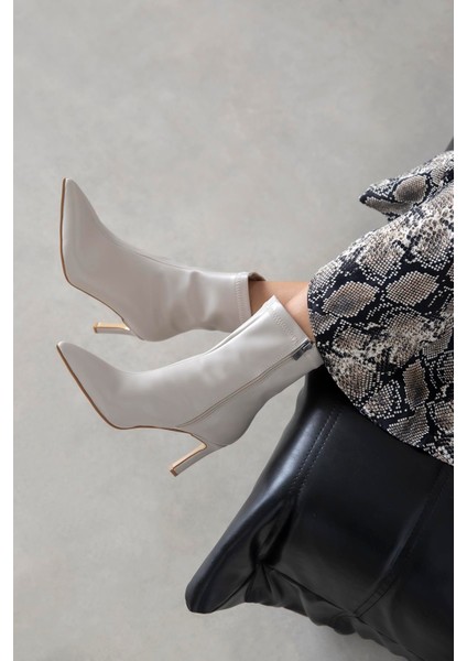 Erıca Kadın Streç Deri Bot Bej