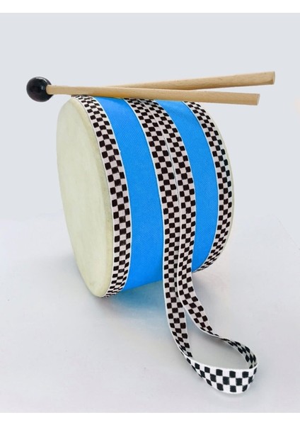 El Yapımı Ahşap Çocuk Davulu, Mavi, Tokmaklı, Özel Tasarım fiyatları