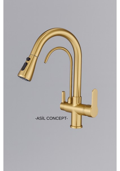 Mat Gold Spiralli Arıtmalı Mutfak Eviye Bataryası fiyatları