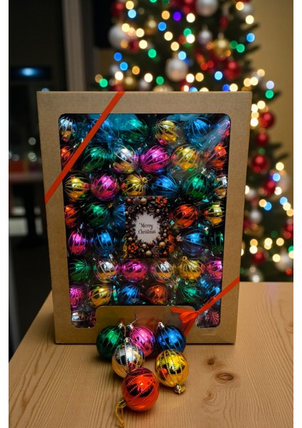 Yılbaşı Çam Ağacı Süsü Cici Top 6 cm 48'li Set Renkli fiyatları