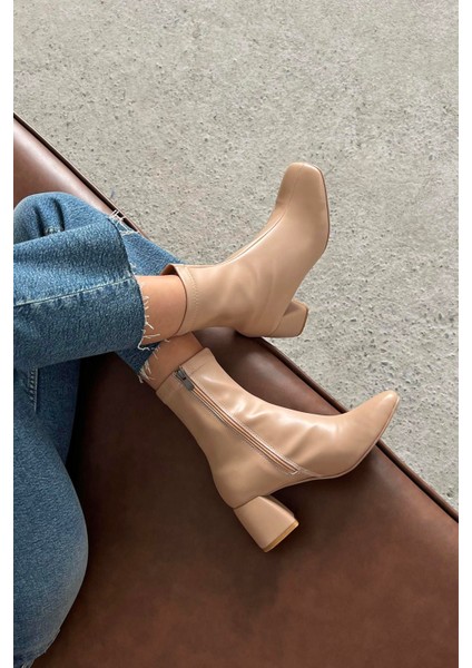 Lucas Kadın Küt Kalıp Deri Bot Ten fiyatları