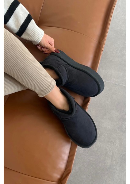Tommo Kadın Içi Tüylü Kalın Taban Süet Yarım Bot Siyah fiyatları