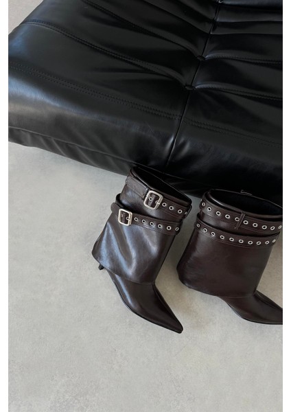 Katy Kadın Aksesuar Detay Kırışık Deri Bot Kahve fiyatları