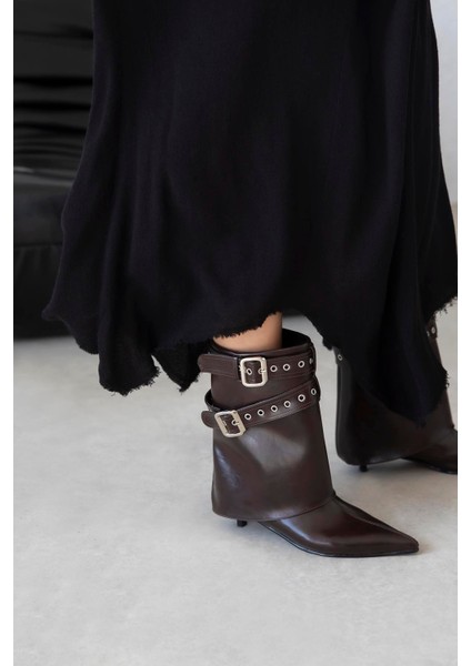 Katy Kadın Aksesuar Detay Kırışık Deri Bot Kahve fırsatları