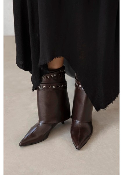 Katy Kadın Aksesuar Detay Kırışık Deri Bot Kahve indirimleri