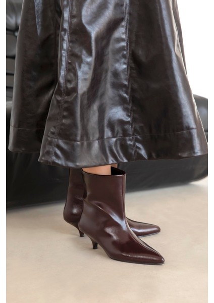 Bella Kadın Pino Ökçe Kırışık Deri Bot Bordo fiyatları