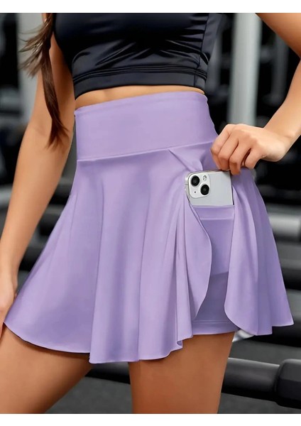 Kadın Yüksek Bel Cepli Sandy Short Etek