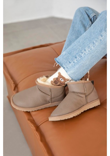 Asia Kadın Içi Tüylü Kalın Taban Deri Yarım Bot Vizon fiyatları