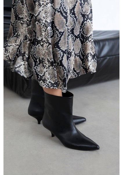 Bella Kadın Pino Ökce Deri Bot Siyah