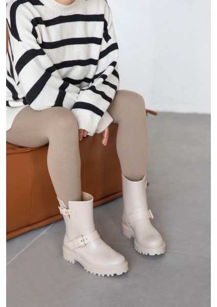 Hudson Plastik Su Geçirmez Kadın Bot Bej