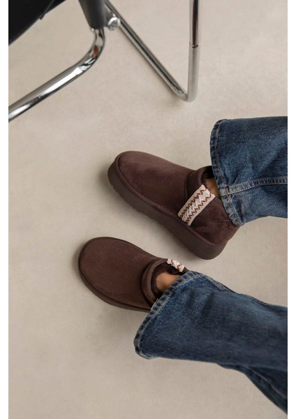 Rosso Kadın Içi Tüylü Kalın Taban Süet Yarım Bot Kahve fiyatları