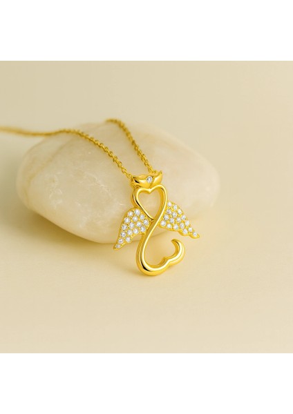 14 Ayar Altın Melek Kolye, Şans Perisi Kolye