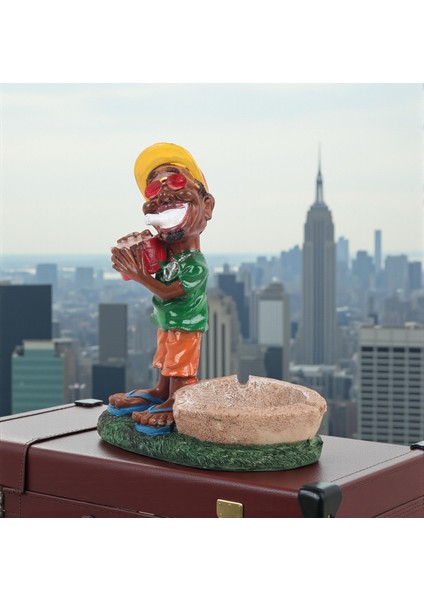 Jamaikalı Adam Reggae Figürlü Küllük Para Anahtar Kasesi Masaüstü Dekoratif Biblo Yeni Ev Hediyesi A