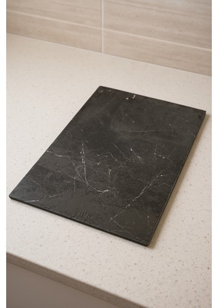 Cam Kesme Tahtası Büyük Boy 38X28 – Mermer Desen, Kaymaz Silikon Ayaklı fırsatları