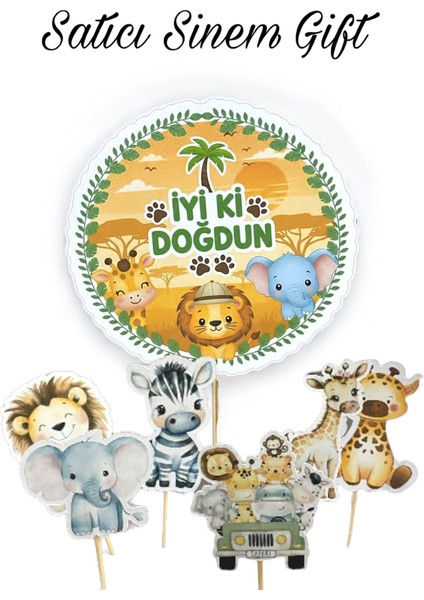 Safari Doğum Günü Konsepti - Safari Pasta Süsü - Safari Cupcake Süsü - Saferi Banner fiyatları