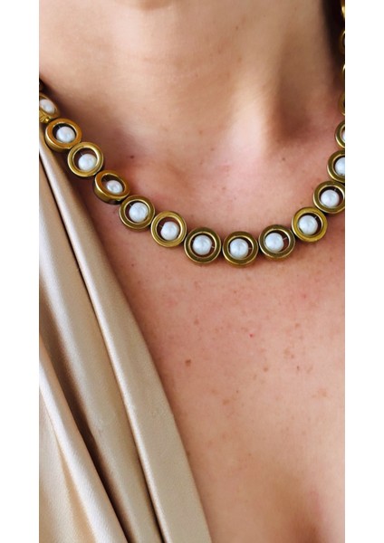 Cam Incili Hematit Halka Kolye fiyatları