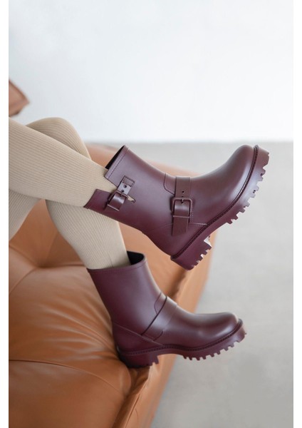 Hudson Plastik Su Geçirmez Kadın Bot Bordo fiyatları