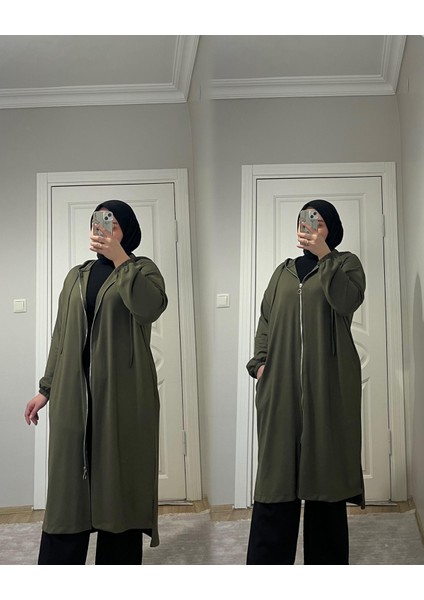 Modal Kumaş Kapşonlu Kap Hırka