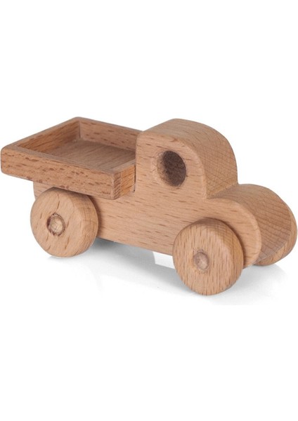 Kahverengi Ahşap Küçük Oyuncak Kamyon, Doğal ve Şirin Tasarım