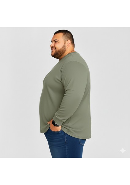 Erkek Büyük Beden Oversize Uzun Kollu T-Shirt 3xl 4xl 5xl 6xl 7xl 8xl 9xl modelleri