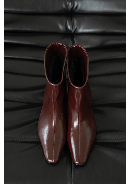 Viva Kadın Kırışık Deri Bot Bordo modelleri