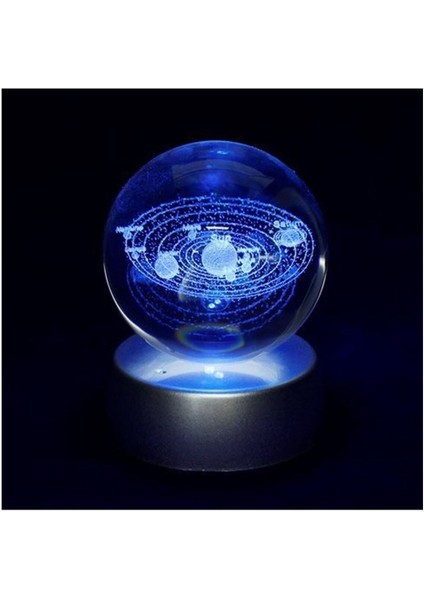 3D Işıklı Gezegen Cam Küre, Renkli ve Şık Dekorasyon Parçası modelleri