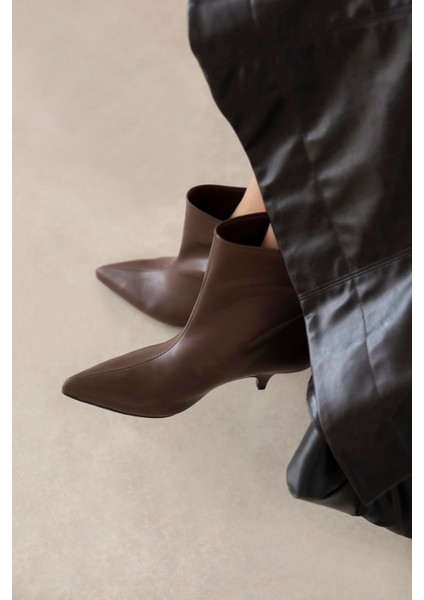 Bella Kadın Pino Ökce Deri Bot Kahve