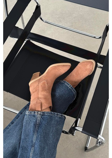 Maven Kadın Süet Topuklu Bot Taba modelleri