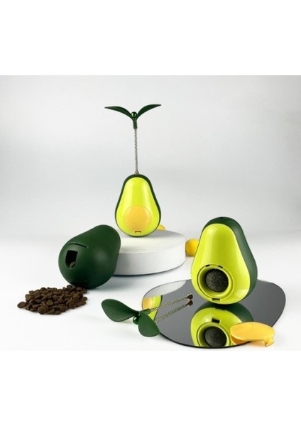 Avokado Şeklinde Kedi Naneli ve Mama Hazneli Kedi Oyuncağı